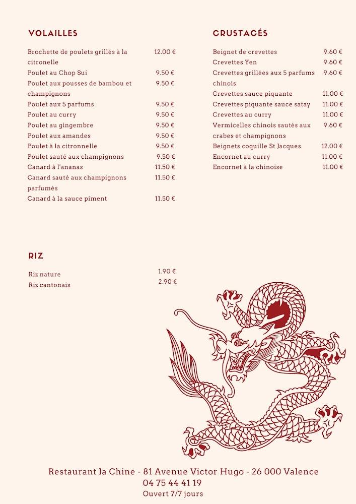 La Chine - Menu Image 2